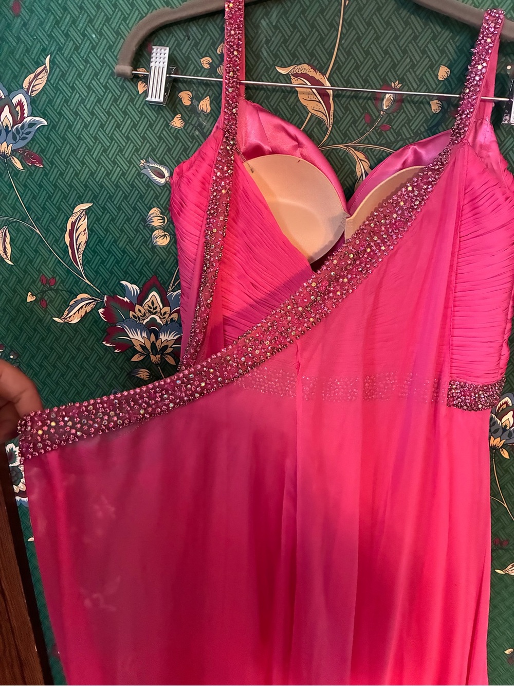 Strapless Sweetheart Chiffon Evening Dress in Hot Pink Sherri Hill (read!) - Picture 6 of 8